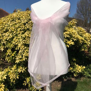 BABY PINK, Organza, Shawl, Scarf, Stole, Wedding, Bridal, Bridesmaid, Prom, Party, Wrap, Shrug, Bolero, Elegant Accessories, UK