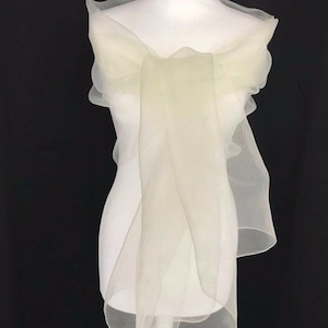 IVORY, Organza, Shawl, Scarf, Stole, Wedding, Bridal, Bridesmaid, Prom, Party, Wrap, Shrug, Bolero, Elegant Accessories, UK