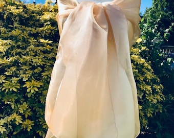 Champagne Organza Shawl: UK Handmade Wedding Wrap