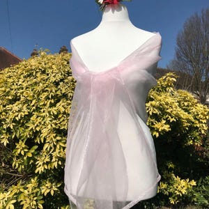 BABY PINK, Organza, Shawl, Scarf, Stole, Wedding, Bridal, Bridesmaid, Prom, Party, Wrap, Shrug, Bolero, Elegant Accessories, UK