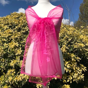 CERISE PINK, Organza, Shawl, Scarf, Stole, Wedding, Bridal, Bridesmaid, Prom, Party, Wrap, Shrug, Bolero, Elegant Accessories, UK