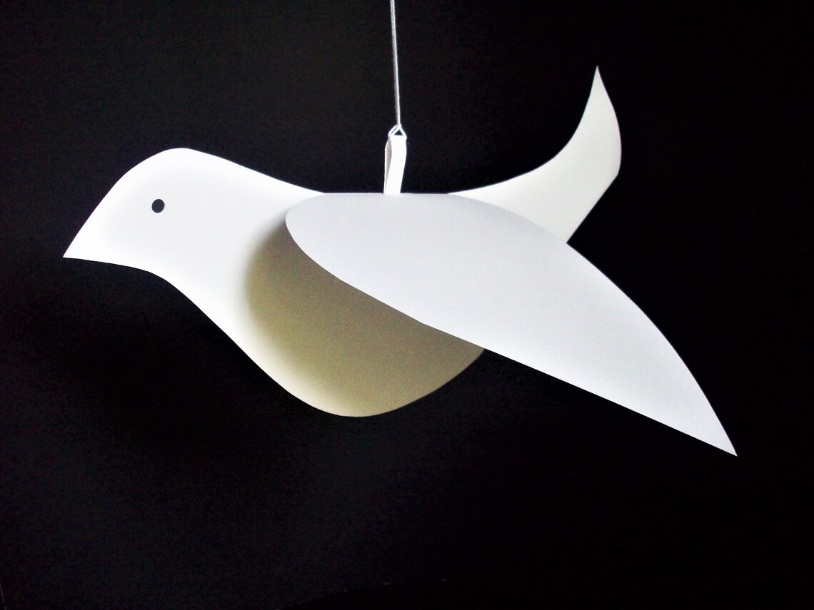 Paper BirdsTwelve Large White Classic Doves Etsy