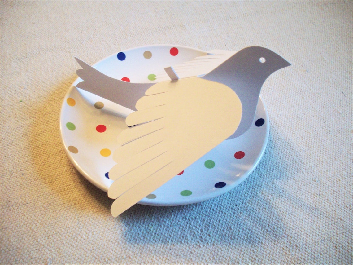 Paper BirdsFive Small White Paper Doves Etsy
