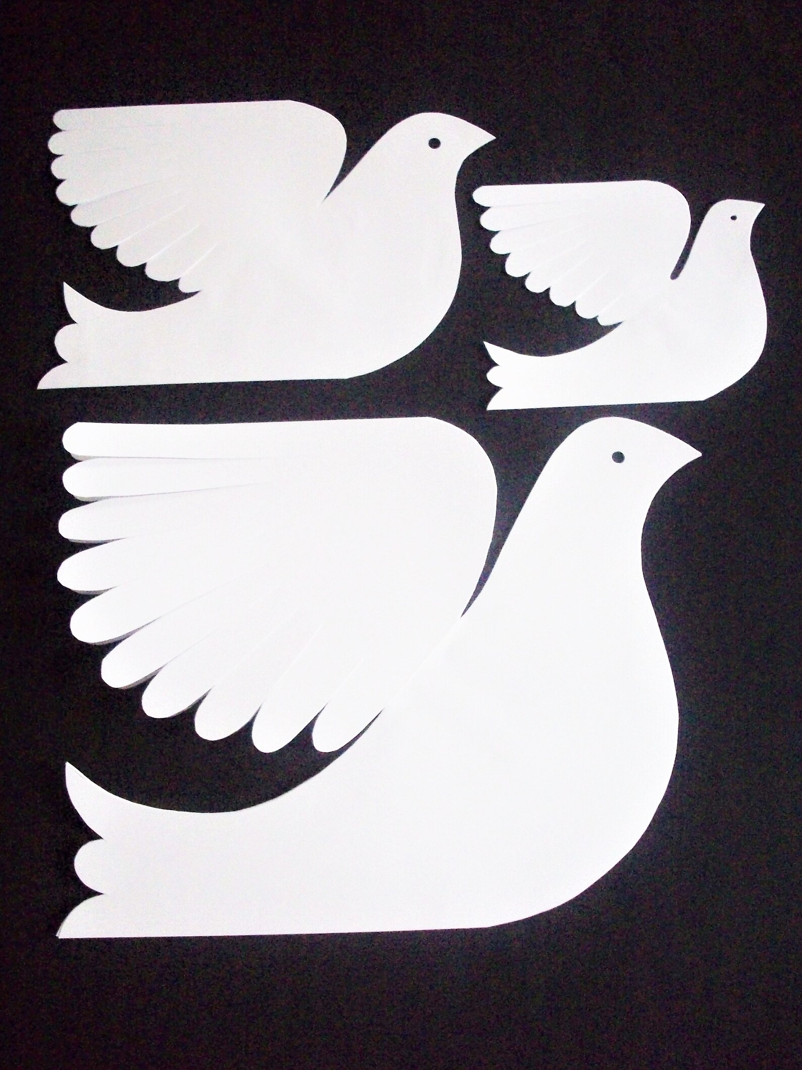 Paper BirdsFive Small White Paper Doves Etsy