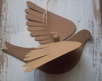 Paper Birds--Molly Bird--Five Natural Birds