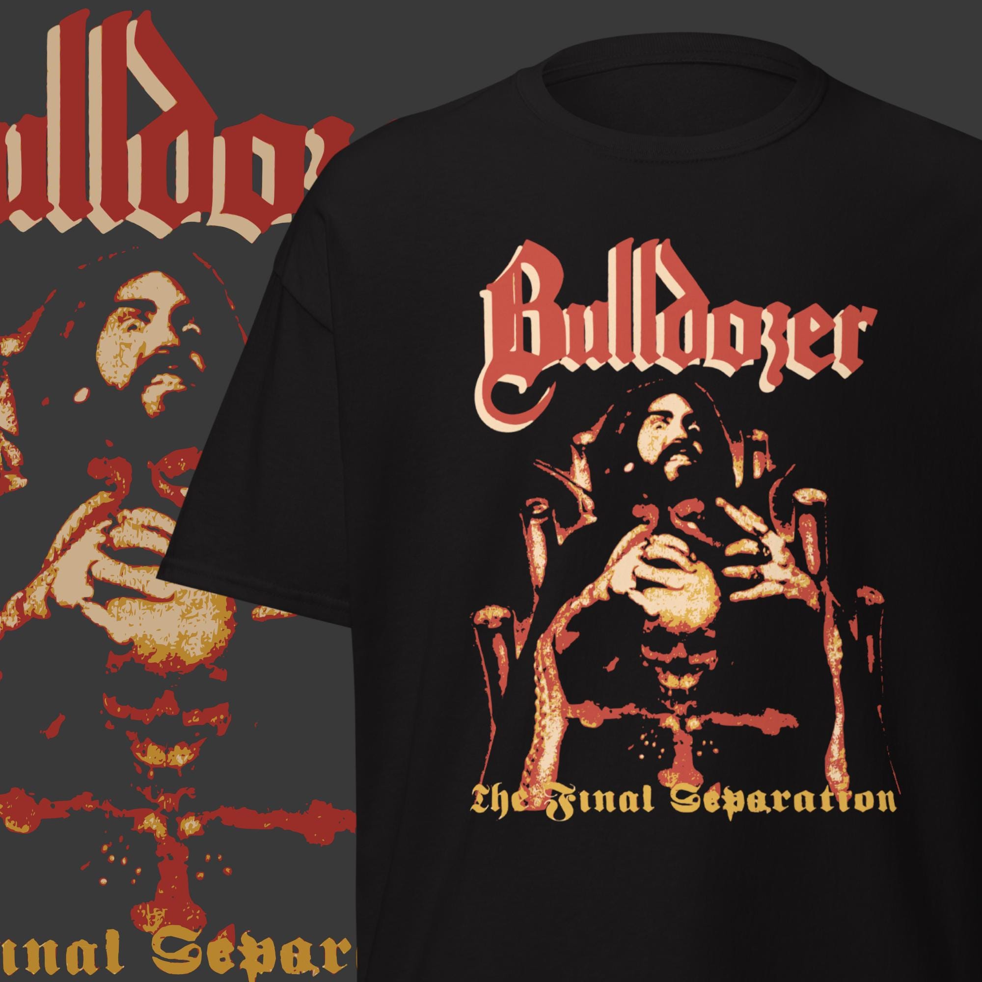 Bulldozer Band T-shirt Black Metal Band Merch Gothic Clothing for