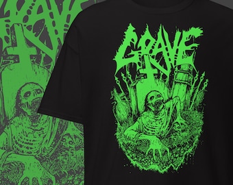 Grave T-Shirt Old School Death Metal Clothing Swedish Metal Band Merch