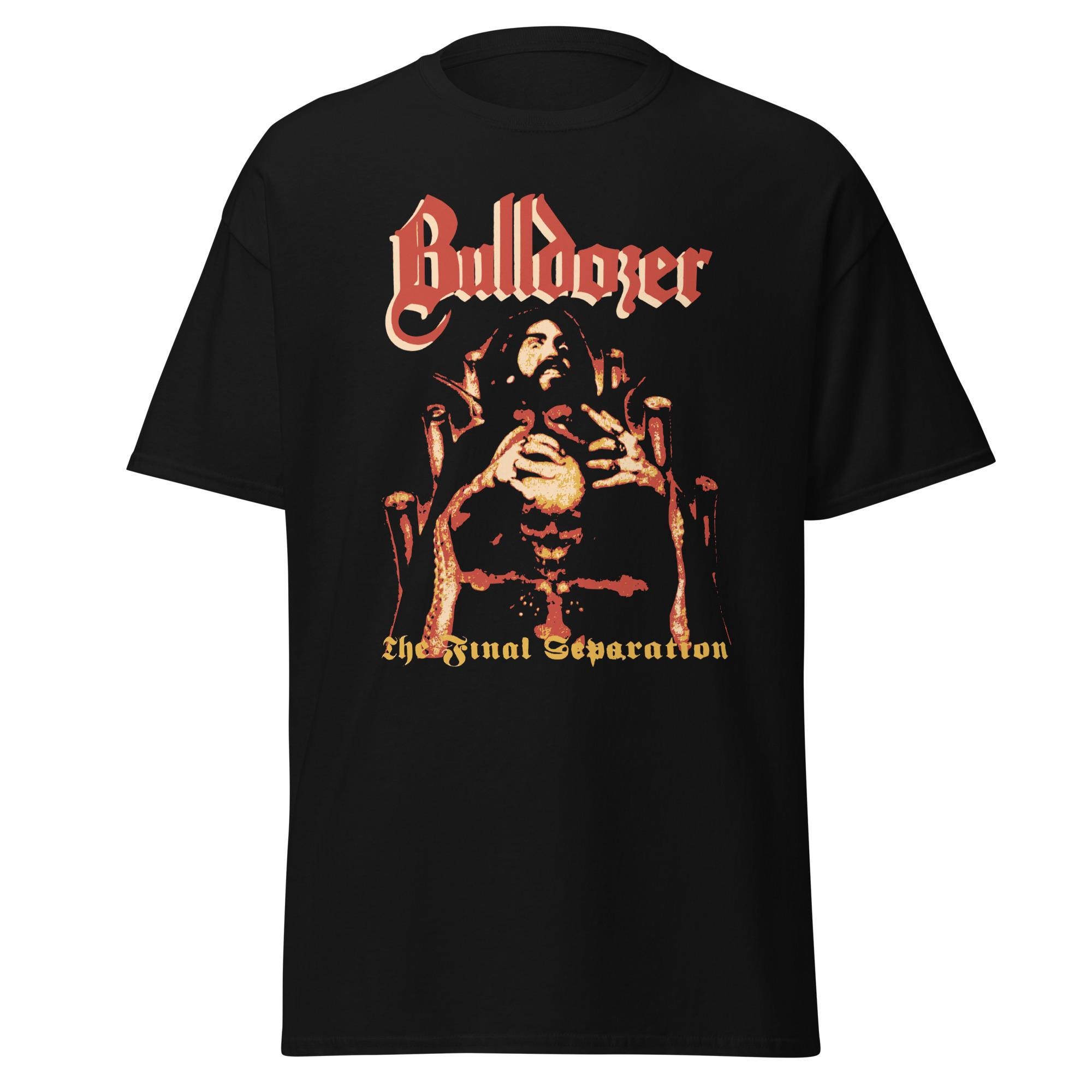 Bulldozer Band T-shirt Black Metal Band Merch Gothic Clothing for