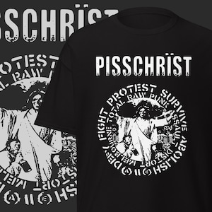 Pisschrist Band T-shirt Punk Rock Tee Vintage Punk Band Merch Hardcore Punk Clothing