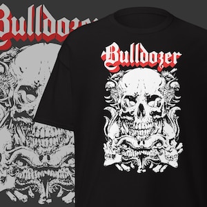 Bulldozer Band T-Shirt Old School Black Metal Band Merch Gothic Clothing