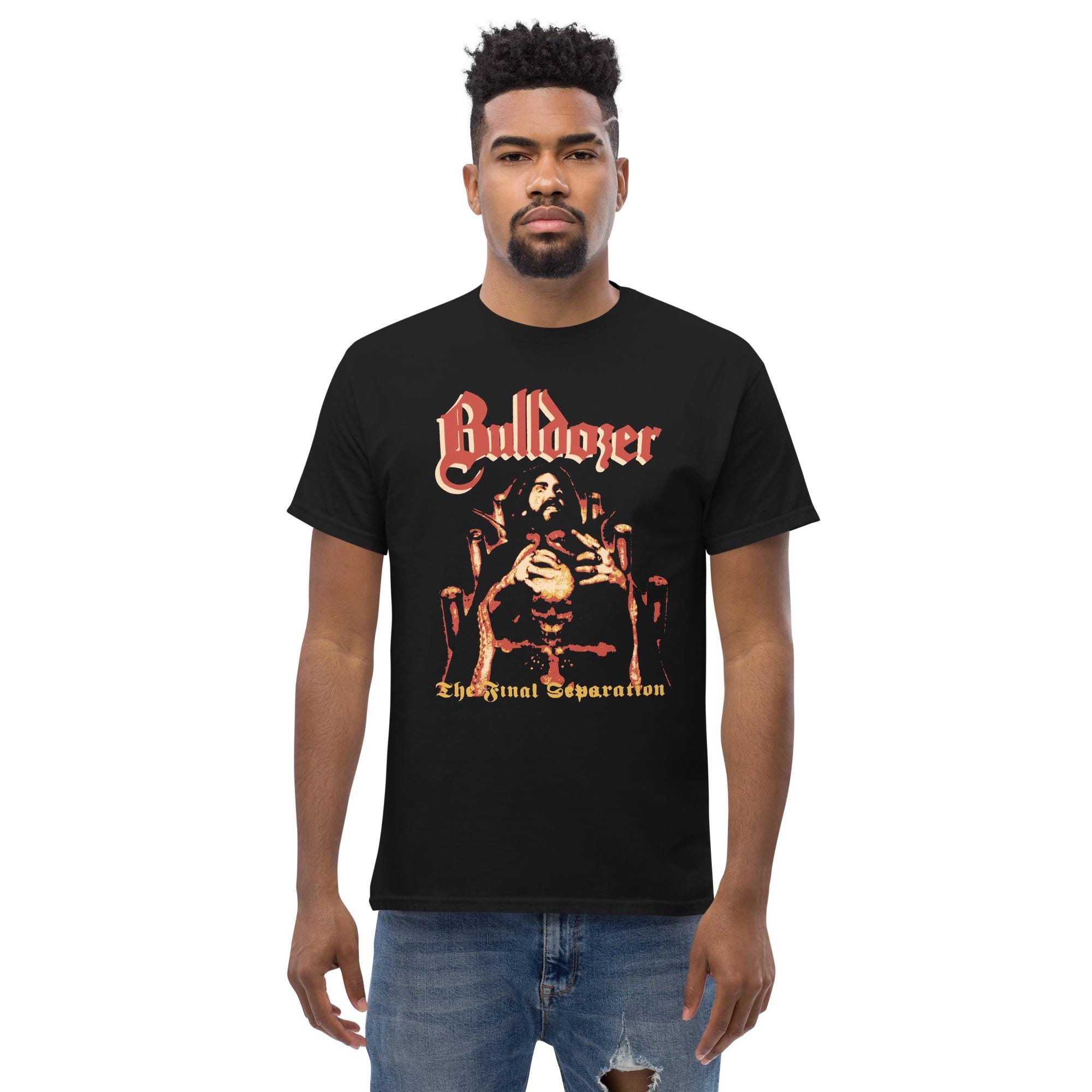 Bulldozer Band T-shirt Black Metal Band Merch Gothic Clothing for