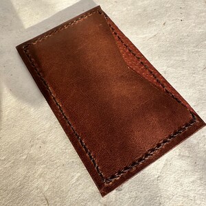 Handmade Slim Leather Card Holder – Back Pocket for Cash or Extra Card | Minimalist EDC Men & Women