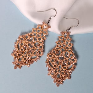 Pendientes de araña de oro, pendientes grandes de filigrana de oro, pendientes de oro claro para dama, pendientes de araña de oro grueso, regalo de cumpleaños número 40 para esposa