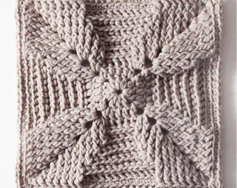 Crochet Granny Square Flower Pattern | 3D Poinsettia Design (PDF Pattern) BONUS Feature Christmas Flower Poinsettia Granny Square and Pillow