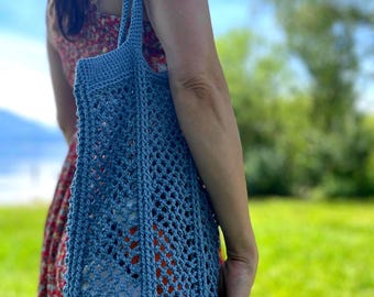 Crochet Bag Pattern | STELLA | Reversible Crochet Shopping Tote Bag and Hexagon (PDF Pattern)