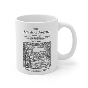 Fishing Angling Vintage Black And White Design Mug.