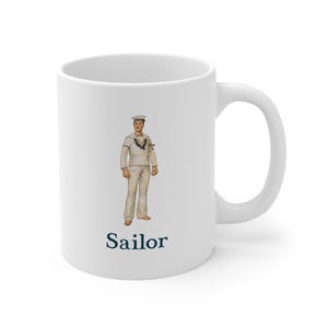 Nautical Sailor Mug, Vintage Coffee Cup, Ocean Theme Tea Mug, Maritime Drinking Mug, Sailor Gift Idea