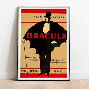 Lámina artística vintage de Drácula: arte mural con temática gótica.