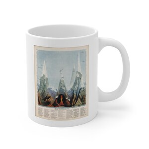 Bergkarte 11 Unzen weiße Tasse - Perfekt für Kaffee-Liebhaber, Geschenk für Freunde, Bürodekoration, Tee-Liebhaber