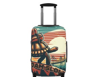 Quirky Turtle Design Luggage Cover | Travel Accessory for Suitcase