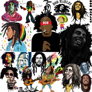Bob Marley Svg- Bob Marley Png- Bob Marley Pdf- Bob Marley- Digital Files- Digital Bundle- Svg- Png- Prints