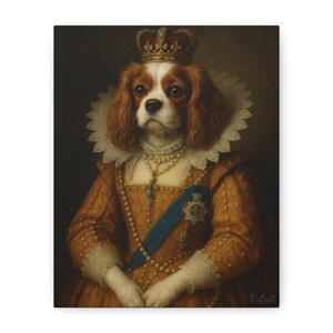 King Charles Spaniel Renaissance Pet Portrait: Custom Royal Dog Art