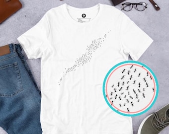 Ant Print T-Shirt: Hand-Drawn Insect Design, Minimalist Tee