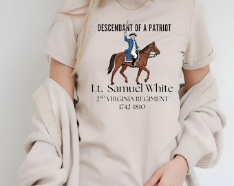 Custom Descendant of a Patriot Shirt: Personalized Revolutionary War Ancestor Tee