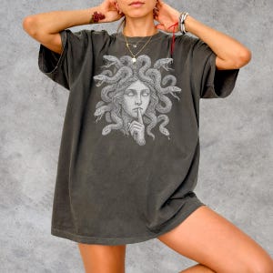 Medusa Gothic Snake Hair Woman Tee, Comfort Colors® T-Shirt Sizes S-4XL