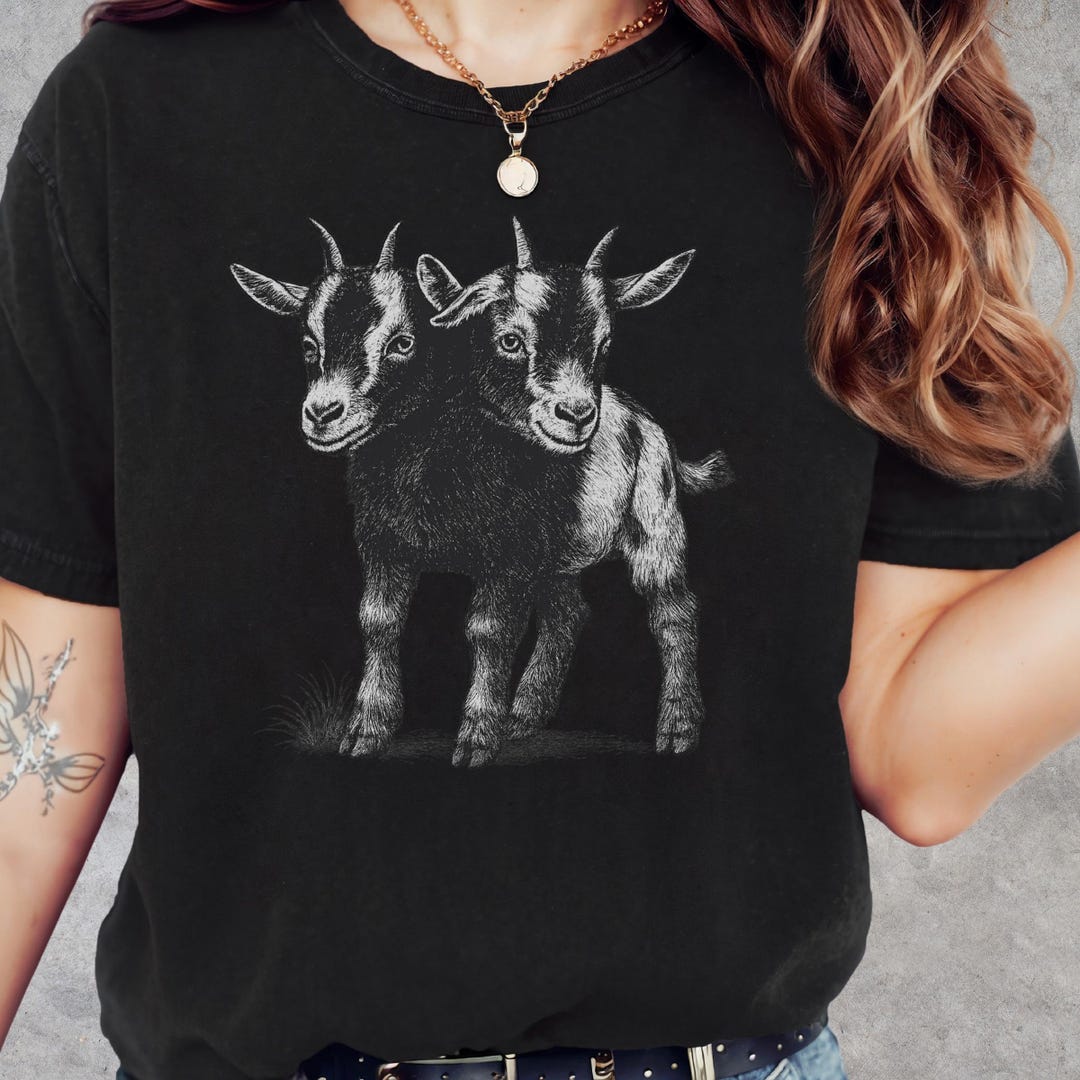 Two-headed Mutant Weird Goat Shirt, Comfort Colors® T-shirt Sizes S-3XL ...