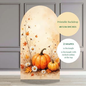 Herbst Backdrop druckbare Kulisse für Fotos Thanksgiving Dinner Herbst Banner Herbst Party Dekor Kürbis Dekor Urlaub Dekor
