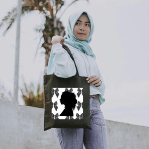 Chic Fashion Black Bow Einkaufstasche - Umweltfreundlich, Premium-Baumwolle, perfekt für jeden Anlass