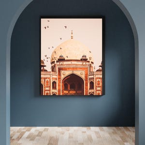 Mughal Architecture Wall Art Print | Humayun’s Tomb Photography | Indian Heritage Decor | Boho Travel Aesthetic | Dome Building Photo Poster