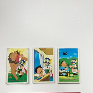 Ensemble de cartes Menko vintage du Japon – Perman Fujiko Fujio Retro Anime – Lot de 3