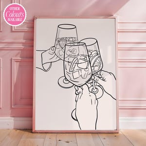 Poster Aperol Spritz Print Cocktail Glasses Cheers Print Kitchen Print Bar Decor Alcohol Wall Art Aperitif Decor Cocktail Digital Print 080