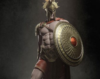 3D Warrior Figure STL Model for 3D Printer (Digital File)