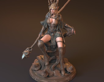 3D Woman Warrior Figure STL, Digital Model (for 3D Printer)