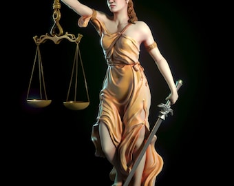 Lady Justice 3D Model STL File for 3D Printer