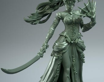 3D-krigarkvinnofigur STL-fil