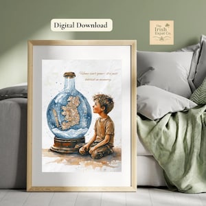 Impresión digital del mapa de Irlanda: regalo para expatriados irlandeses, arte mural sentimental y decoración imprimible para el hogar irlandés.
