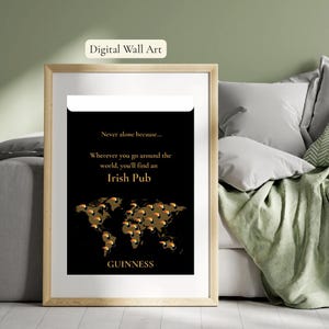 Guinness Toucan Printable Wall Art, Irish Pub Printable Decor, Irish Guinness Travel Poster, Guinness Wall Art Decor, Global Irish Art Print