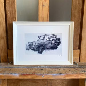 Retro Futuristic Car Design Sketch – Limited Edition Art Print – Venelin Anev Car Concept Sketch - Visionary Vehicle Design – Car Blueprint
