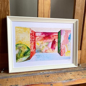 Universo - Impresión artística vintage de edición limitada - Boceto de Venelin Anev - Bellas artes enmarcadas - Acuarela - Dibujo urbano artístico en acuarela - Arte