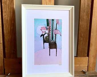 Colorful silence - Limited edition vintage art print – Venelin Anev sketch - Framed fine art - Aquarelle - Watercolor artsy urban sketching
