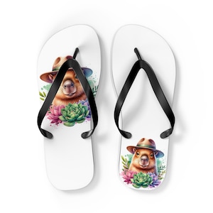 Whimsical Animal Flip Flops | Cute Sock Slippers for Beach Days, Fun Vacation Wear, Gift for Animal Lovers, Summer Footwear