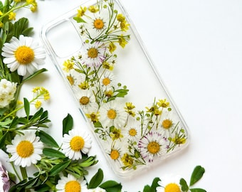 Juicy Spring Pressed Flower Phone Case for iPhone 15 14 13 12 Pro Max SE case, for Samsung  S23 S24 Ultra case, Google Pixel 8 9 Pro case