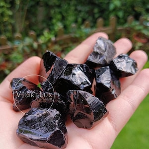 Raw Black Obsidian Stone: High Grade Crystal for Meditation & Decor
