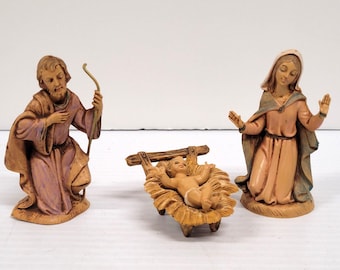 Fontanini Depose Italien Krippe Set Of 3 Mary Joseph Baby Jesus Figuren Vintage