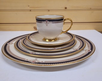 Lenox 5 Place Setting Buchanan Presidential Collection Vintage Plate Cup Saucer