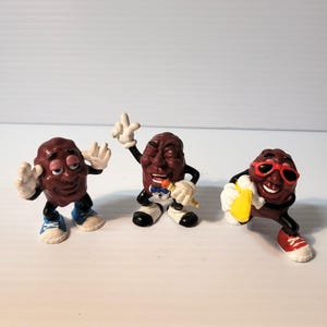Lot Of 3 California Raisins PVC Figures 1980&#39;s Applause Retro Mixed Vintage